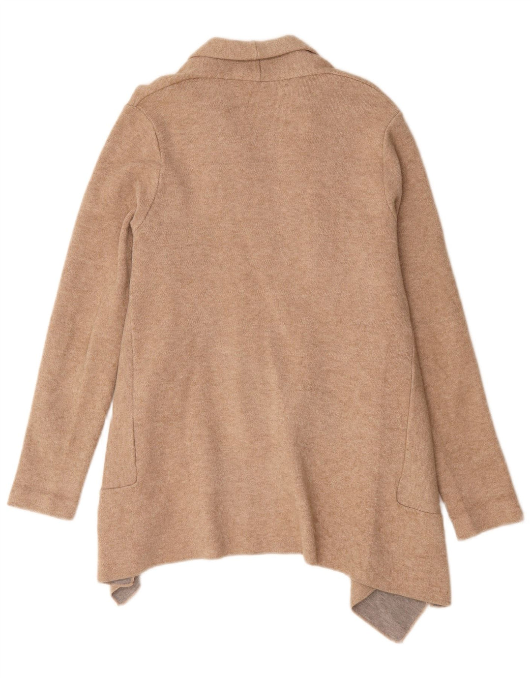 Zara Asymmetrischer Longline-Cardigan für Damen, Gr. 14, Mittelbeige