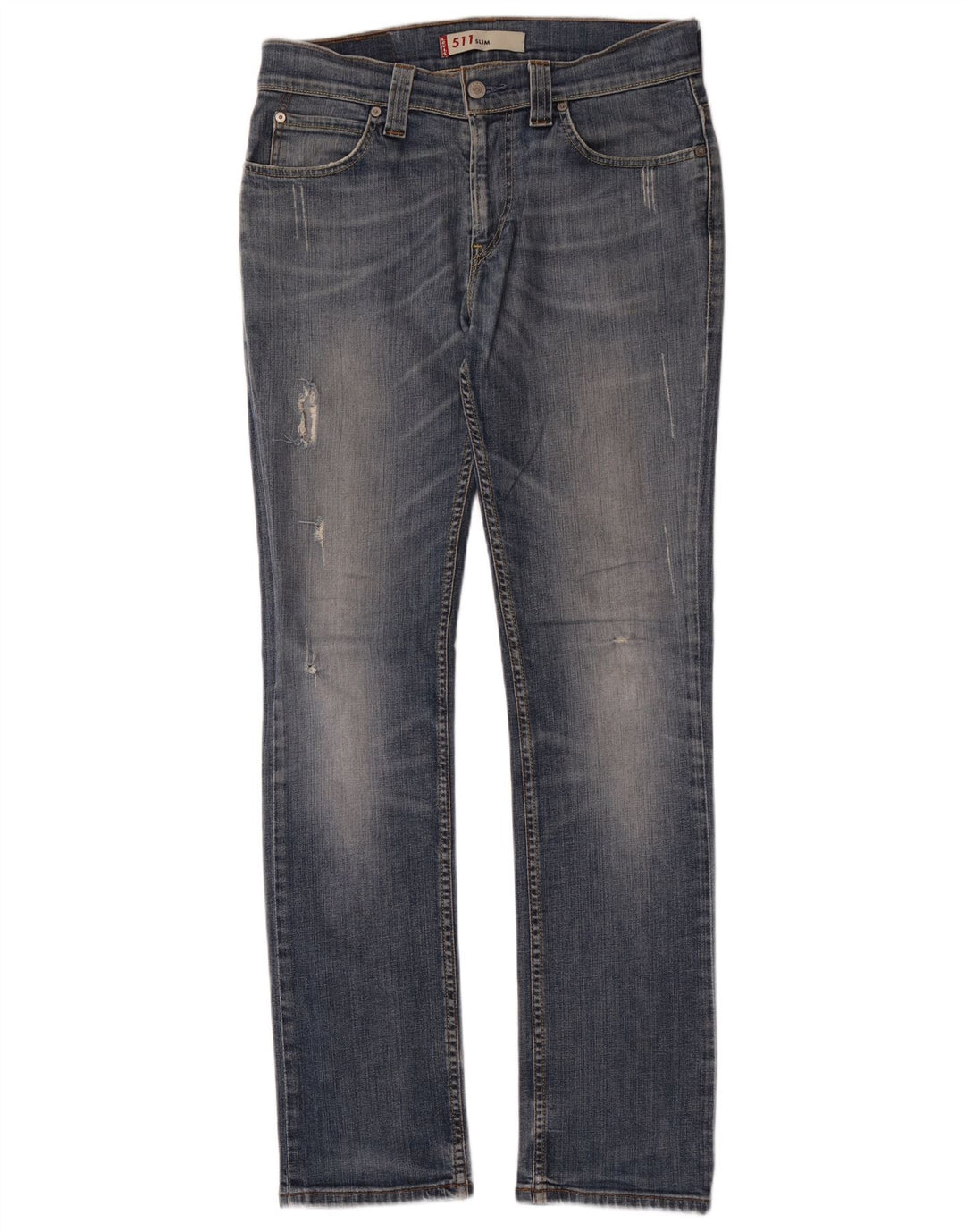 Levi's Herren 511 Distressed Slim Jeans W33 L34 Blau