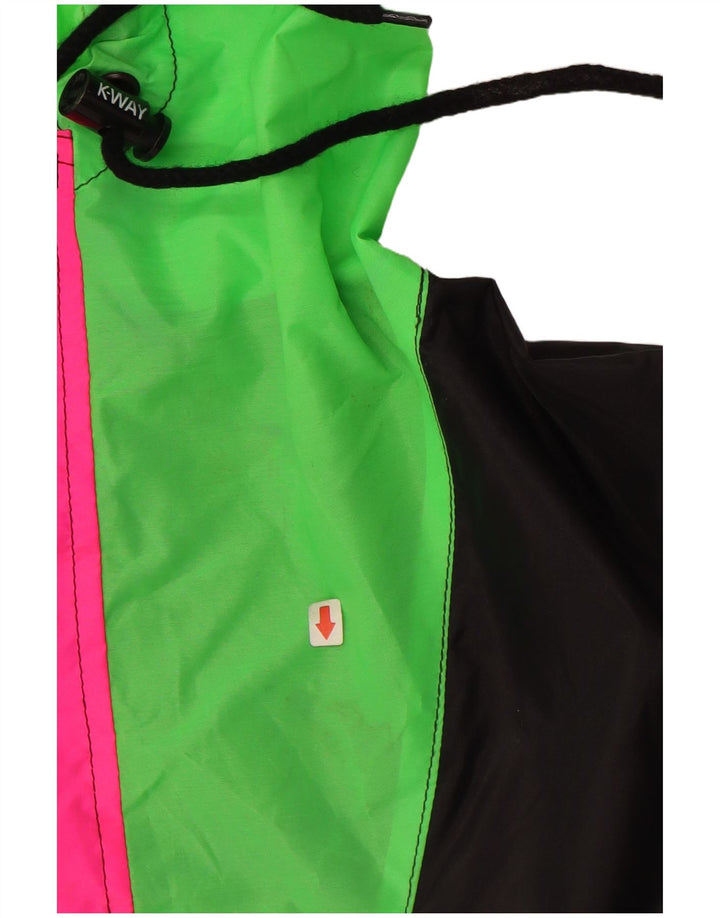 K-WAY Herren-Anorakjacke mit Kapuze, UK 40, Größe L, Schwarz, Colourblock-Polyamid