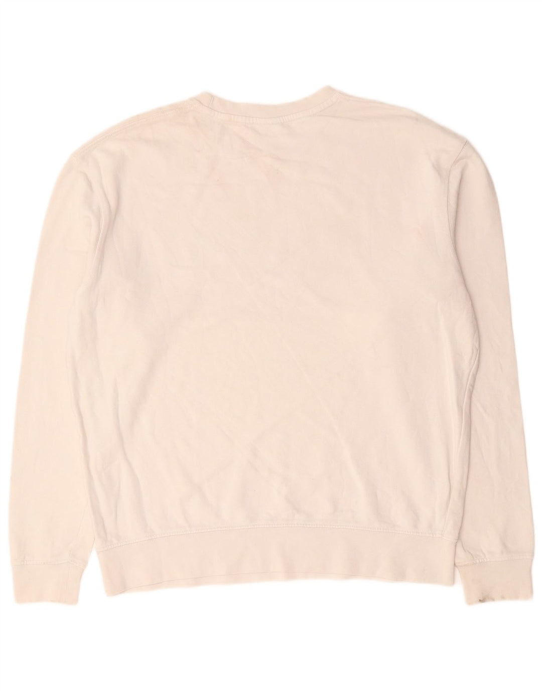 Zara Herren-Sweatshirt-Pullover, groß, weiße Colourblock-Baumwolle