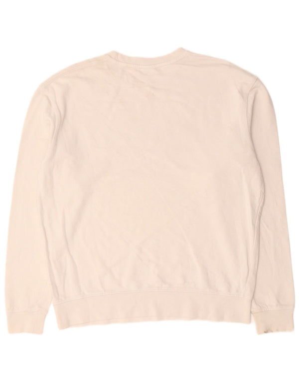 Zara Herren-Sweatshirt-Pullover, groß, weiße Colourblock-Baumwolle
