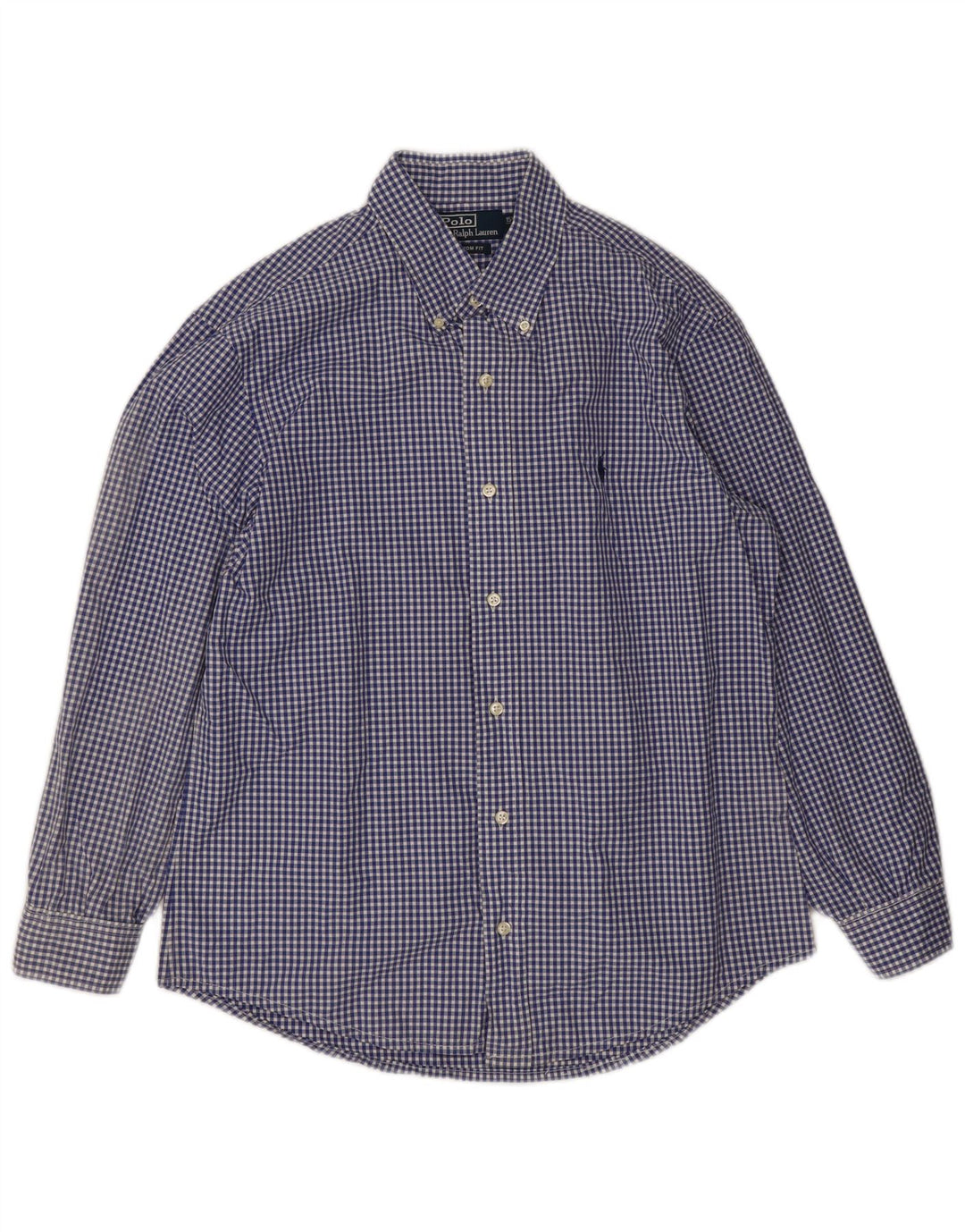 Polo Ralph Lauren Herrenhemd Größe 39 15 1/2 Mittel Marineblau Gingham