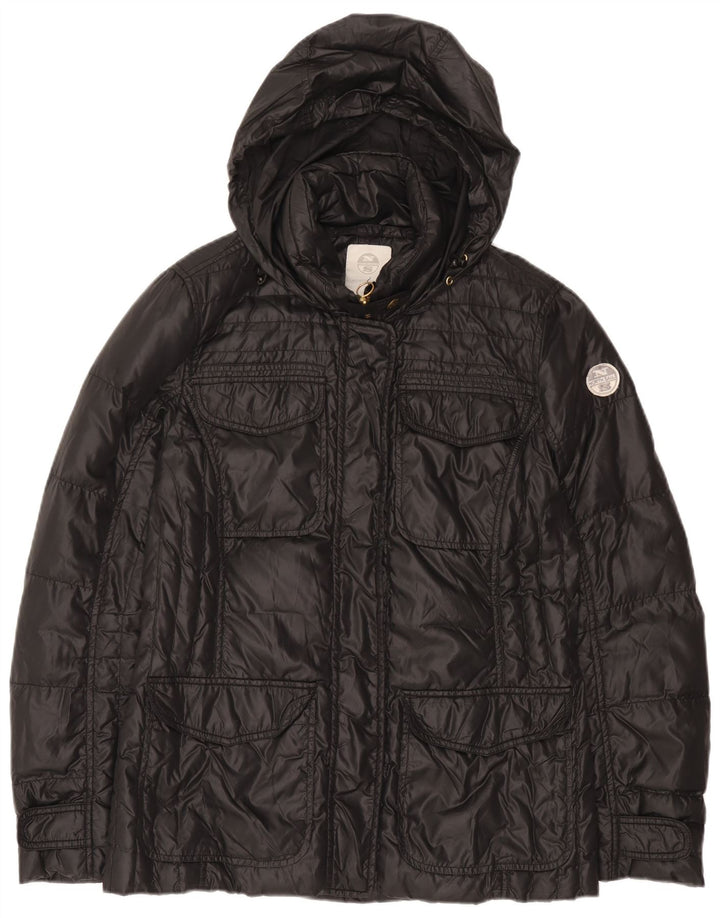 North Sails Damen-Jacke mit Kapuze, gepolstert, UK 16, Größe L, Schwarz, Polyamid