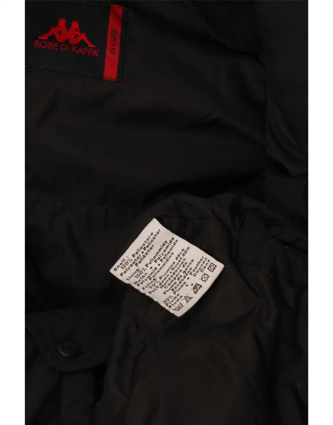 Kappa Herren Wattierter Mantel UK 44 2XL Schwarz Polyester