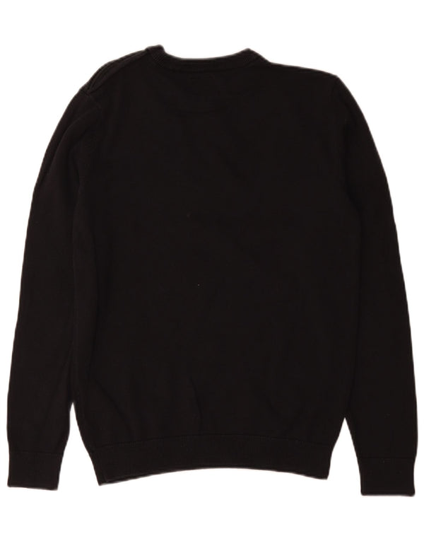 Guess Jungen-Pullover mit Rundhalsausschnitt, 12–13 Jahre, XS, Schwarz, Farbblock
