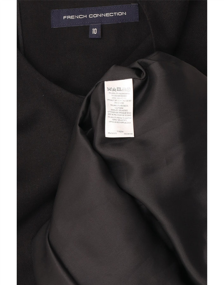 French Connection Damen ärmelloses Etuikleid, UK-Größe 10, Größe S, schwarze Wolle
