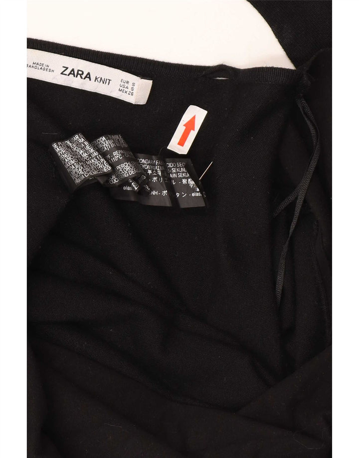 Offener Strickjackenpullover für Herren von Zara, UK 10, Größe S, schwarze Viskose
