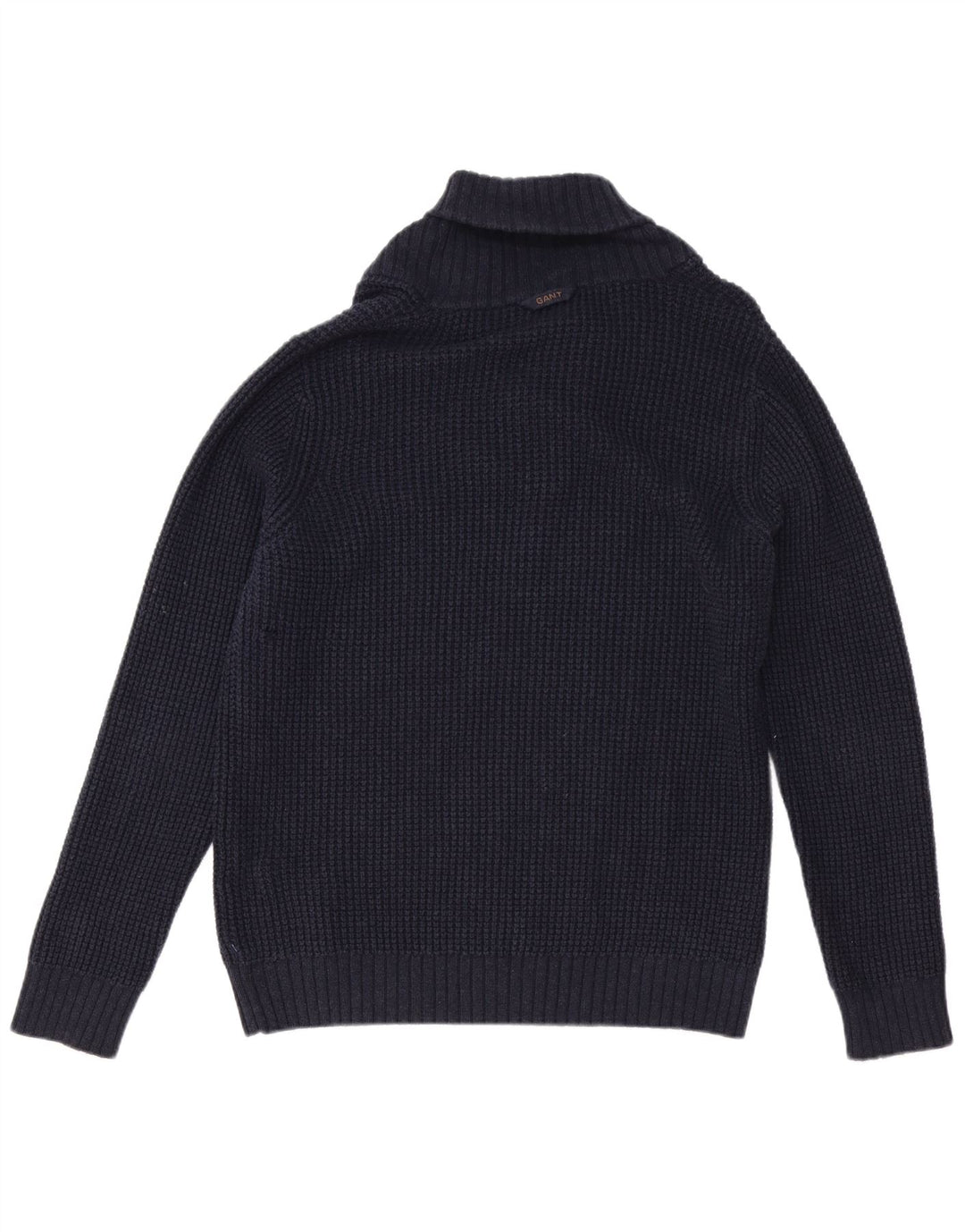 Gant Herren-Pullover mit Schalkragen, mittlere marineblaue Baumwolle