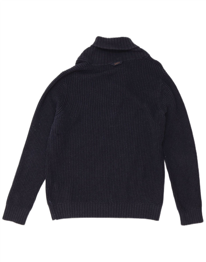 Gant Herren-Pullover mit Schalkragen, mittlere marineblaue Baumwolle