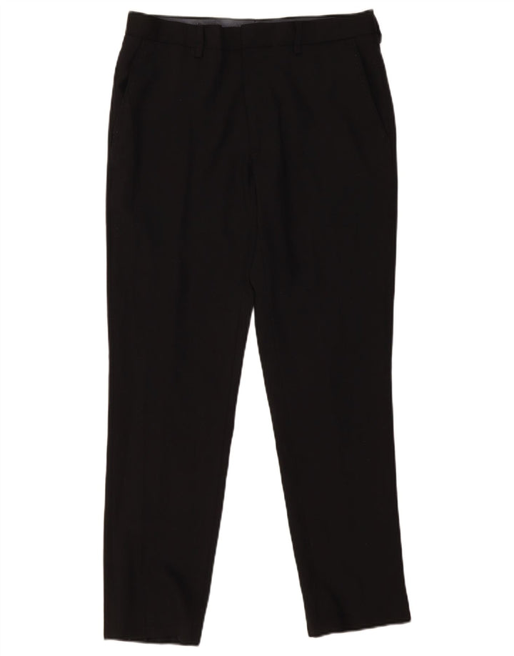 Marks & Spencer Herren-Anzughose in schmaler Passform, W32, L29, schwarze Wolle