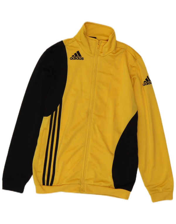Adidas Jungen Grafik-Trainingsanzug-Top-Jacke, 13–14 Jahre, gelbes Farbblockdesign