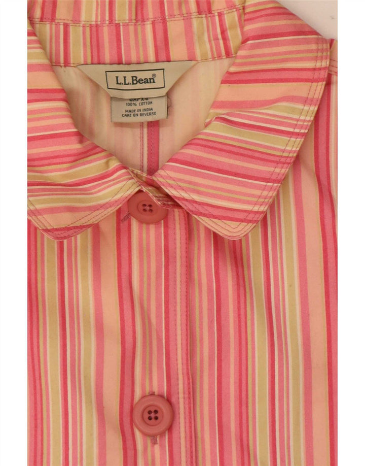 L.L.Bean Petite 5-Knopf-Blazerjacke für Damen, UK 14, Mittelrosa gestreift