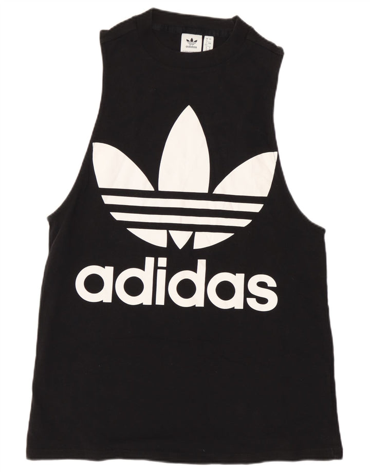 Adidas Damen Graphic Vest Top UK 12 Mittelschwarze Baumwolle