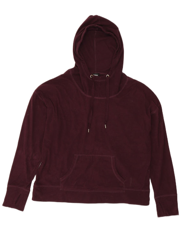 REEBOK Damen Übergroßer Kapuzen-Fleecepullover UK 14 Medium Burgund