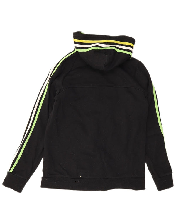 Adidas Jungen Kapuzenpullover mit Reißverschluss, 13–14 Jahre, schwarze Baumwolle