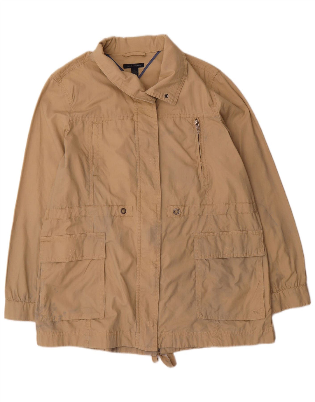 Tommy Hilfiger Damen Utility-Jacke UK 16 Large Beige Baumwolle
