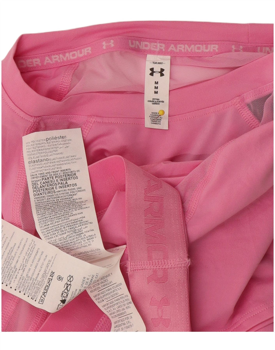 Under Armour Damen Crop Graphic T-Shirt Top UK 12 Mittelrosa Polyester