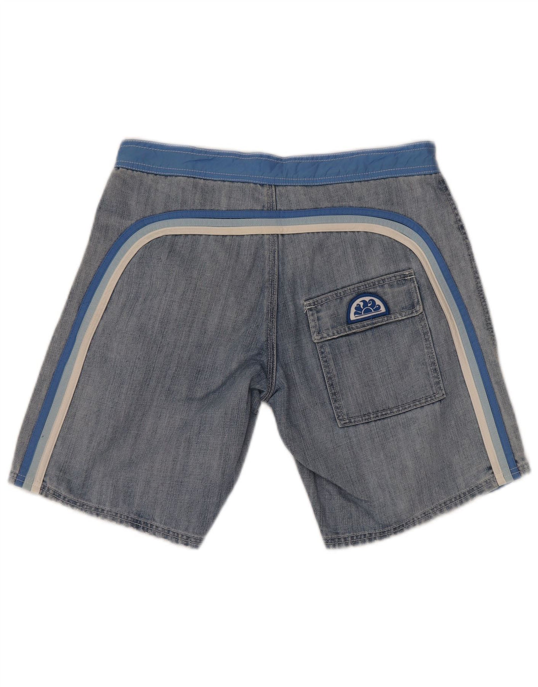 SUNDEK Herren-Badeshorts aus mittelblauer Colourblock-Baumwolle