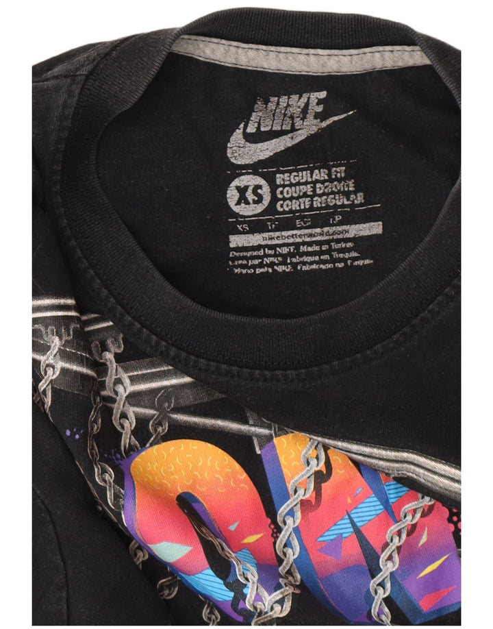 NIKE Damen-T-Shirt mit normaler Passform und Grafik, UK 6 XS, Schwarz