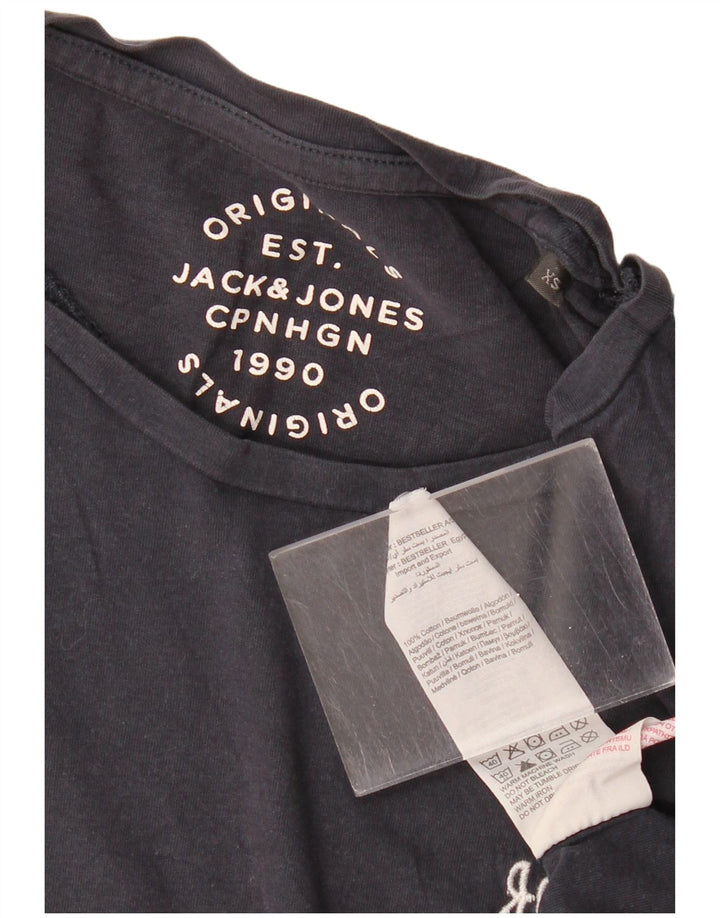 JACK & JONES Herren T-Shirt Top XS Marineblau Baumwolle