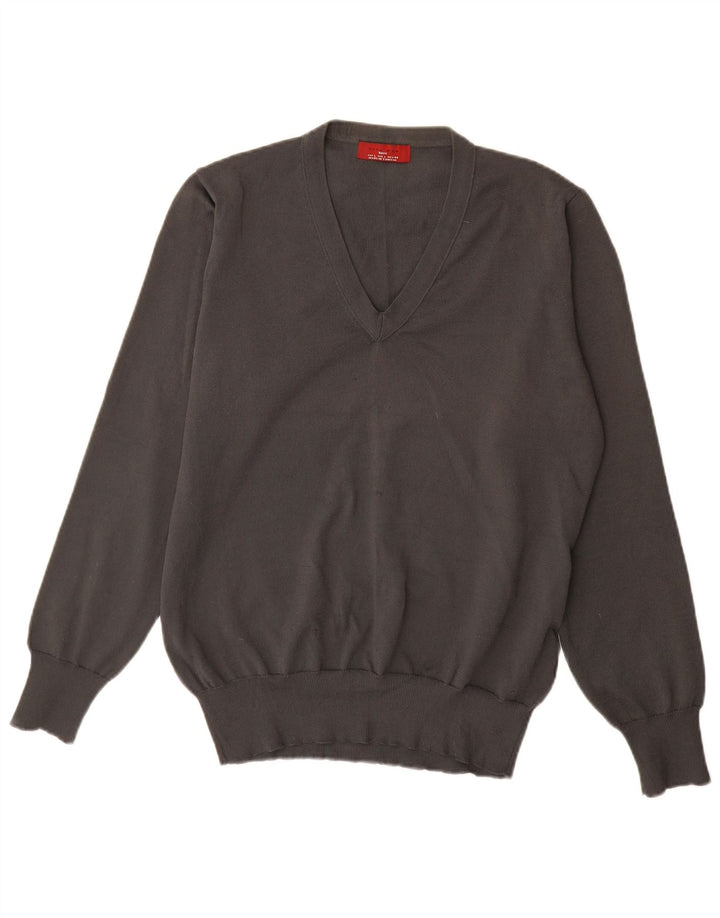 Zara Herren-Pullover mit V-Ausschnitt, Größe L, Grau