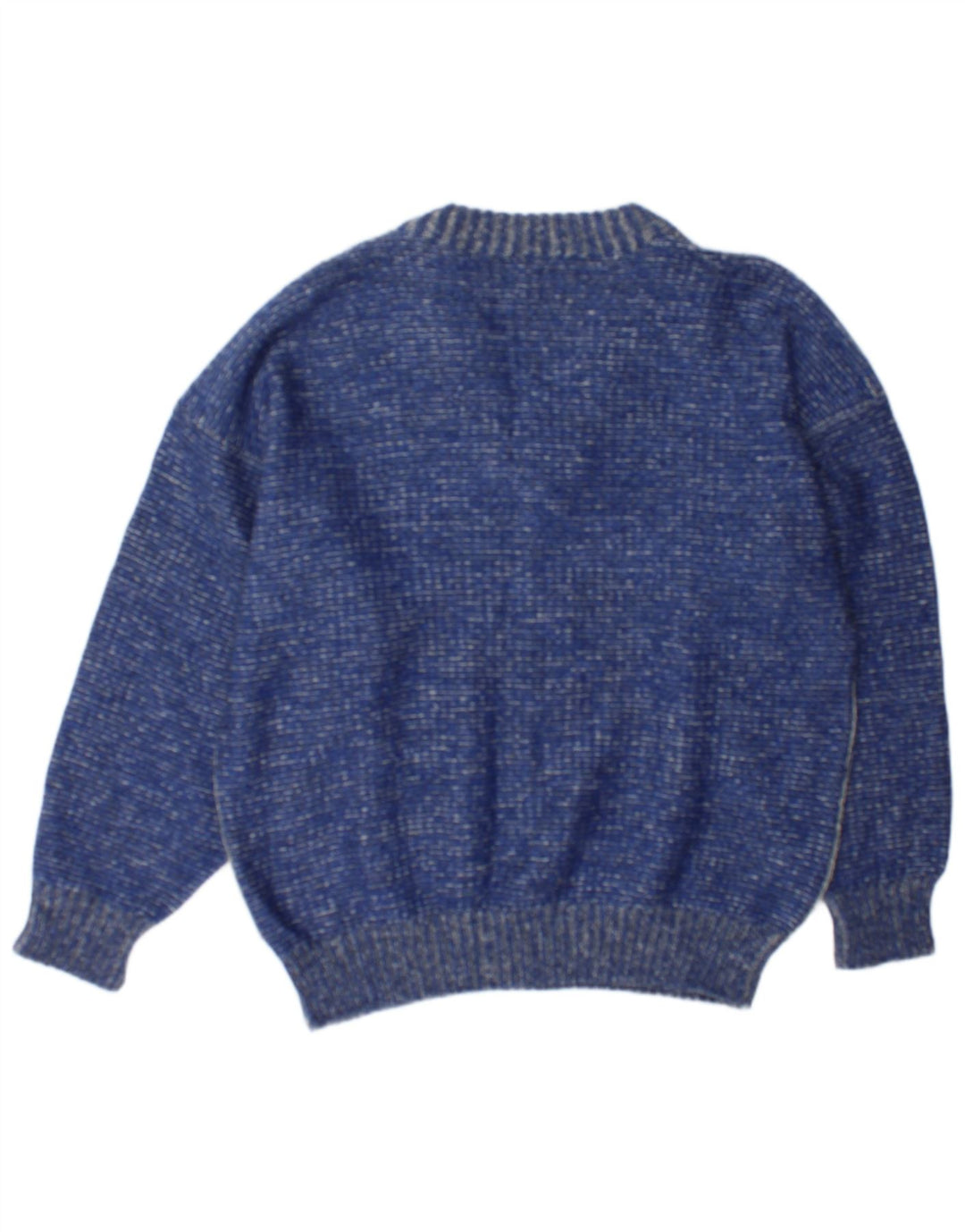 Vintage Herren-Pullover mit V-Ausschnitt, groß, blau, Farbblock