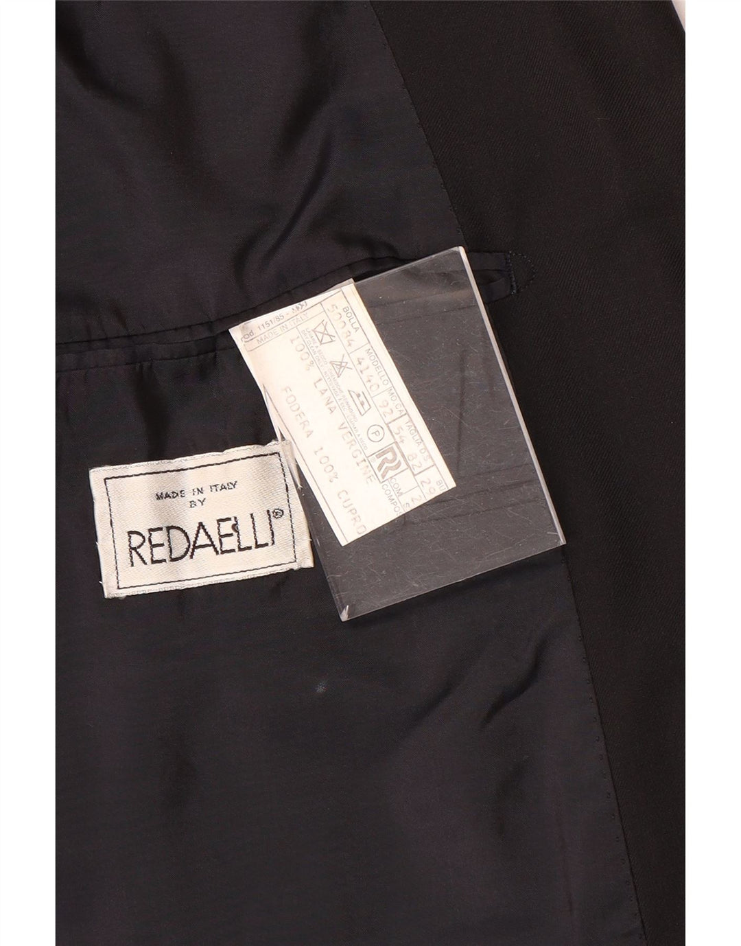 Redaelli Herren-Blazer, zweireihig, IT 54, 2XL, schwarze Wolle
