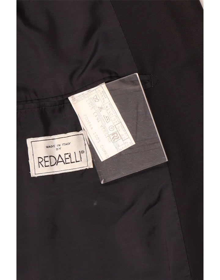 Redaelli Herren-Blazer, zweireihig, IT 54, 2XL, schwarze Wolle