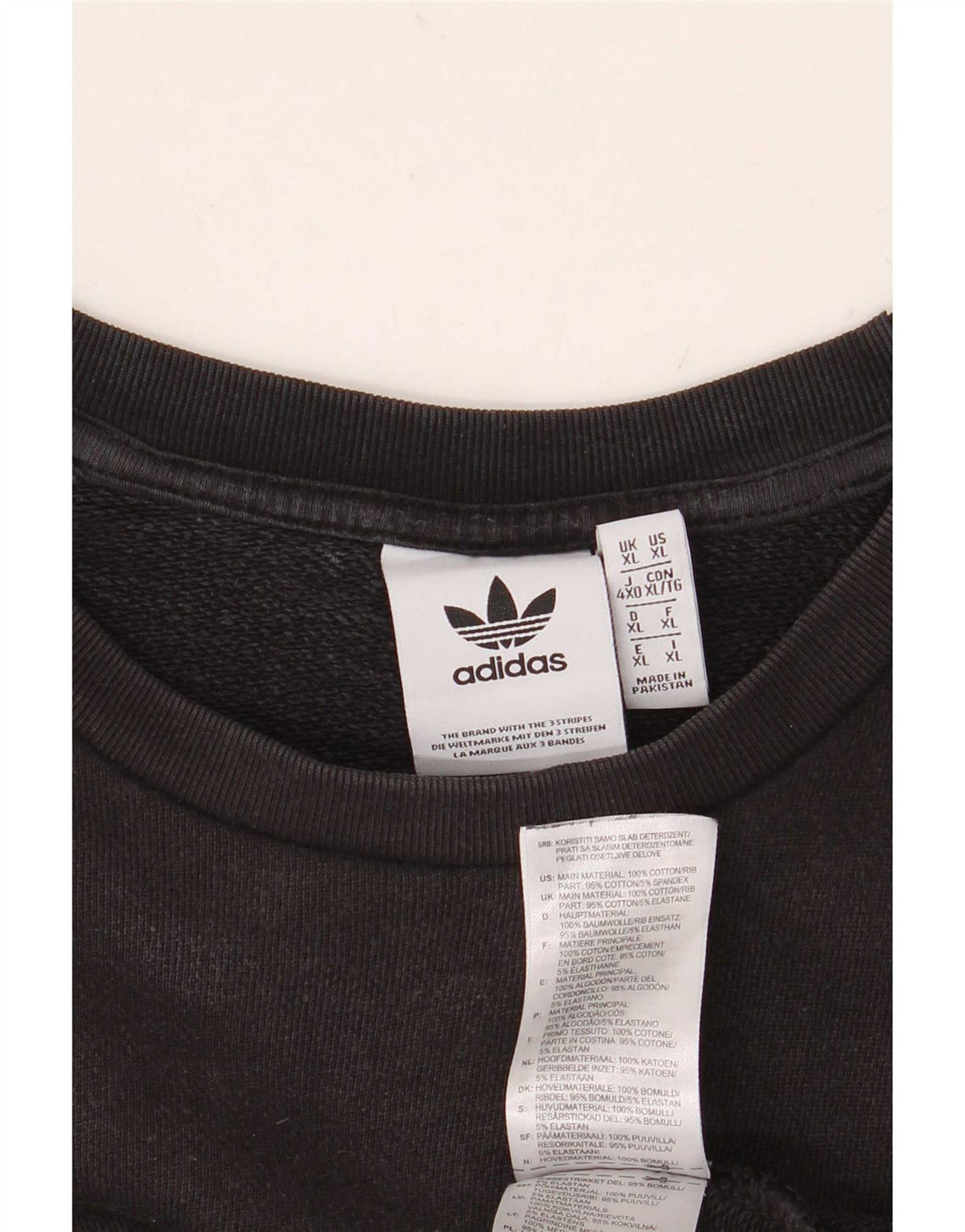 Adidas Herren Sweatshirt Pullover XL Schwarz Baumwolle