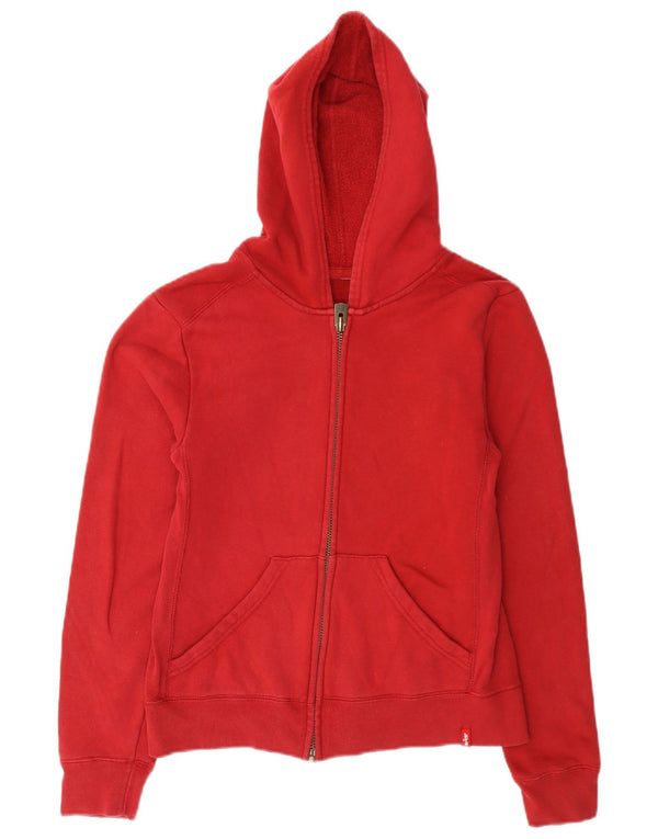 Levi's Damen Crop Zip Hoodie Pullover UK 10 Small Rot