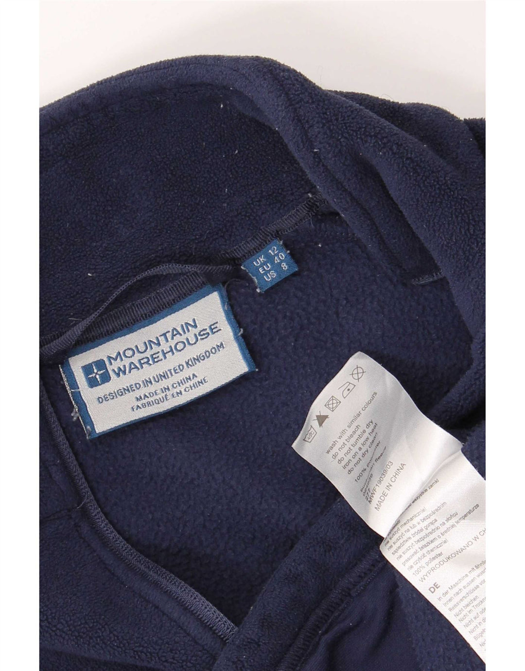 Mountain Warehouse Damen-Fleecejacke UK 12 Mittelmarineblaues Polyester