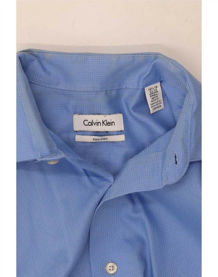 Calvin Klein Herrenhemd, Größe 14 1/2 15, kleine blaue Baumwolle