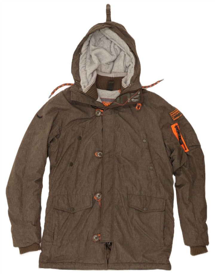 Superdry Herren-Parka mit Kapuze, UK 42, XL, Khaki, Polyester