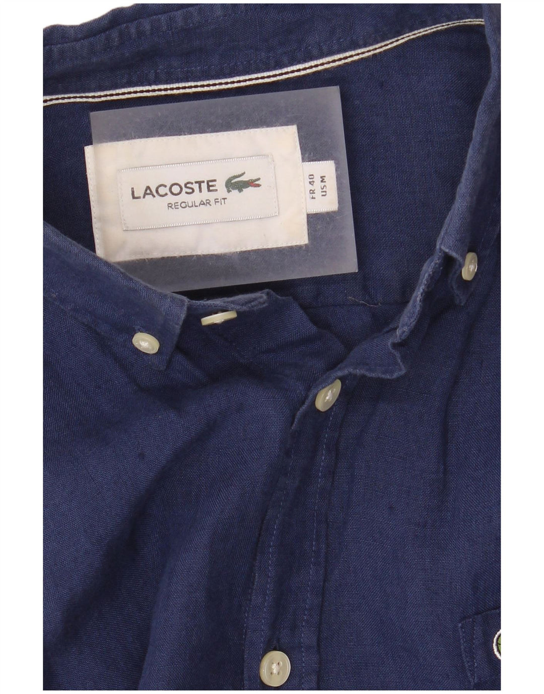 Lacoste Herren-Hemd, kurzärmelig, normale Passform, Größe 40, mittelmarineblau