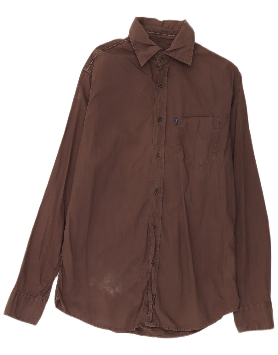 Trussardi Jeans Herrenhemd, groß, braune Baumwolle