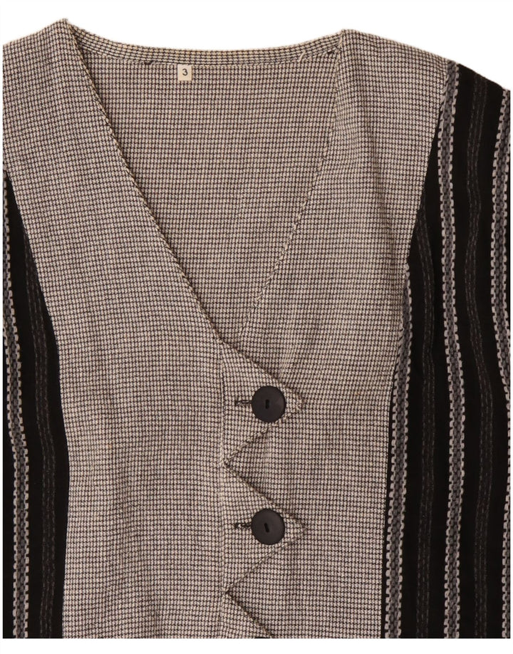 Vintage Damen-Blazer in Übergröße, Gr. 16, groß, grau, Farbblock