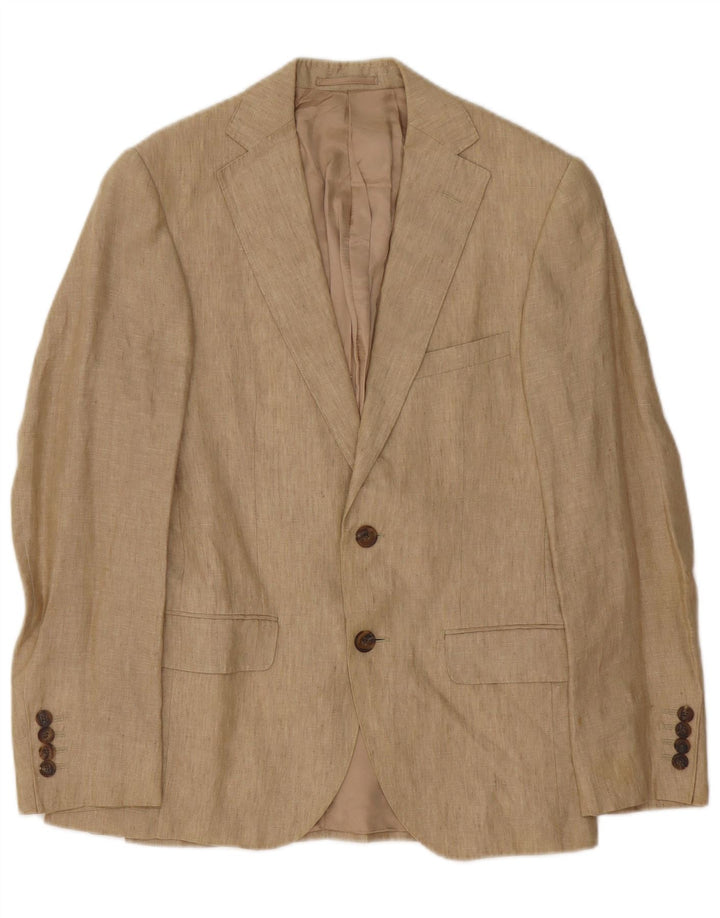 Aquascutum Herren-Blazer mit 2 Knöpfen, Gr. 36, Braun