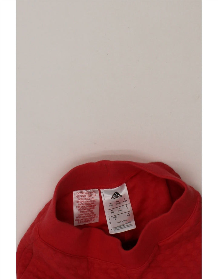 ADIDAS Girls Sport Shorts 4-5 Years  Red Polyester Vintage Adidas and Second-Hand Adidas from Messina Hembry 