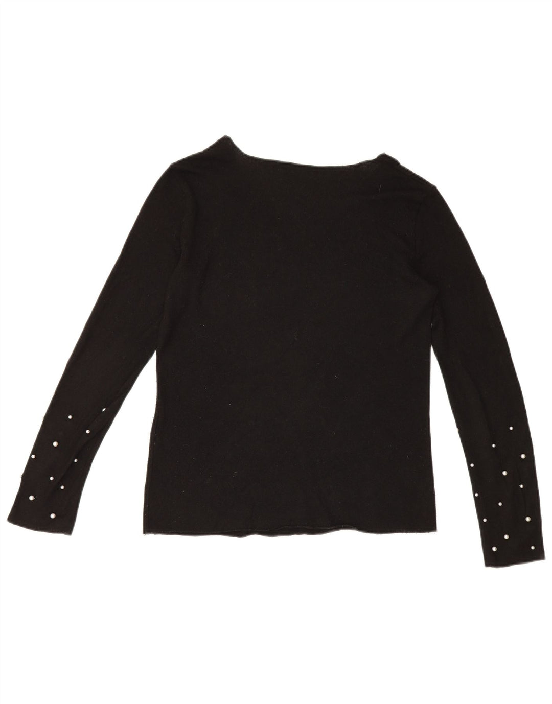 Zara Damen Top Langarm UK 14 Medium Schwarz