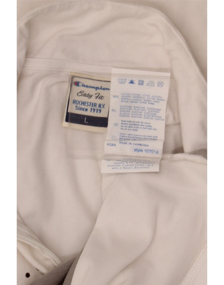 CHAMPION Womens Easy Fit Graphic Trainingsanzug Top Jacke UK 16 Large Weiß