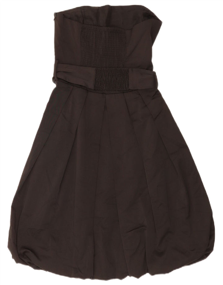Zara Damen Trägerloses Bubble-Kleid UK 10 Small Schwarz Polyester