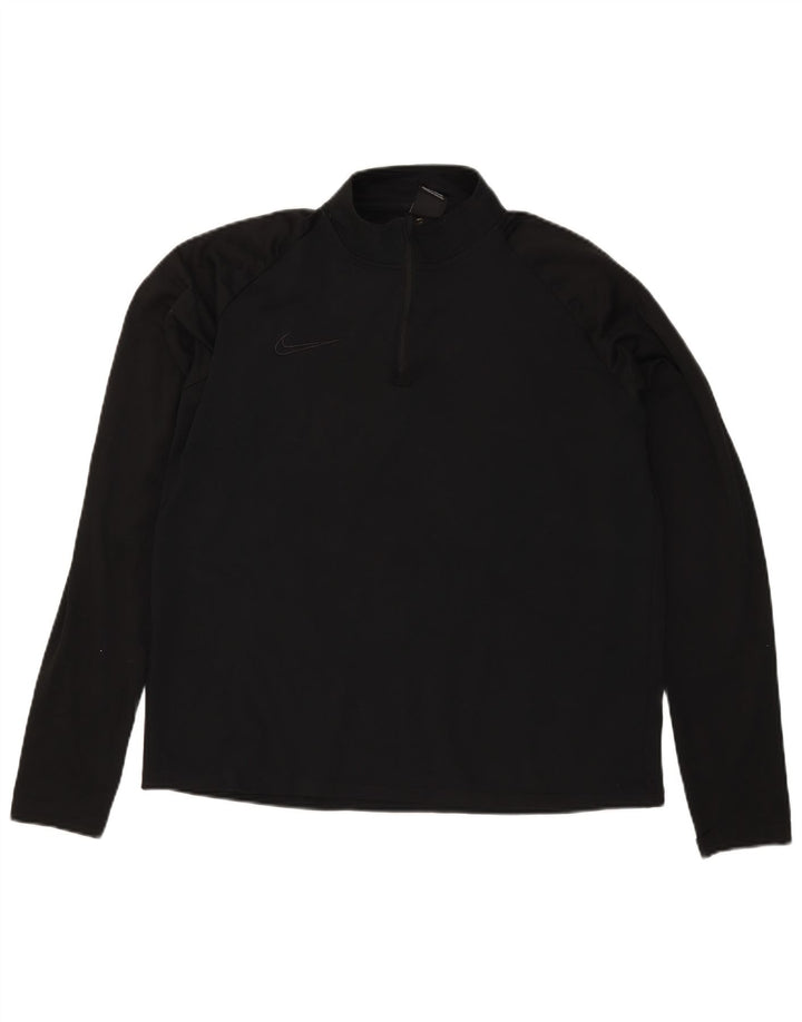 Nike Herren Dri Fit Pullover-Trainingsanzugoberteil mit Reißverschluss, Größe L, Schwarz, Polyester