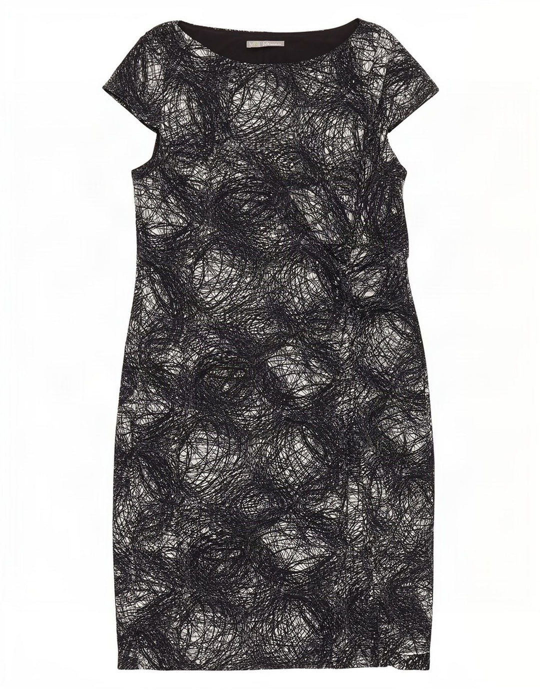 Marks & Spencer Damen Etuikleid mit abstraktem Muster UK 20 2XL Schwarz