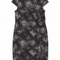 Marks & Spencer Damen Etuikleid mit abstraktem Muster UK 20 2XL Schwarz