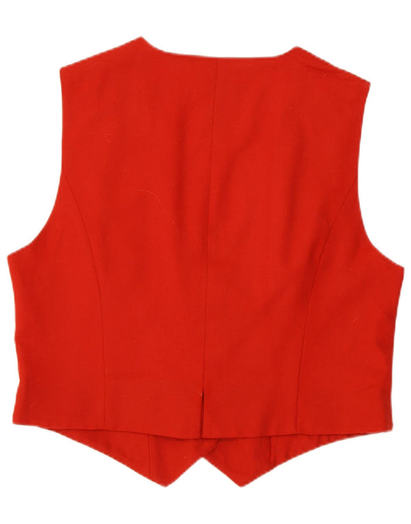 PETER HAHN Damen Crop Weste UK 20 2XL Rot geblümte Schurwolle
