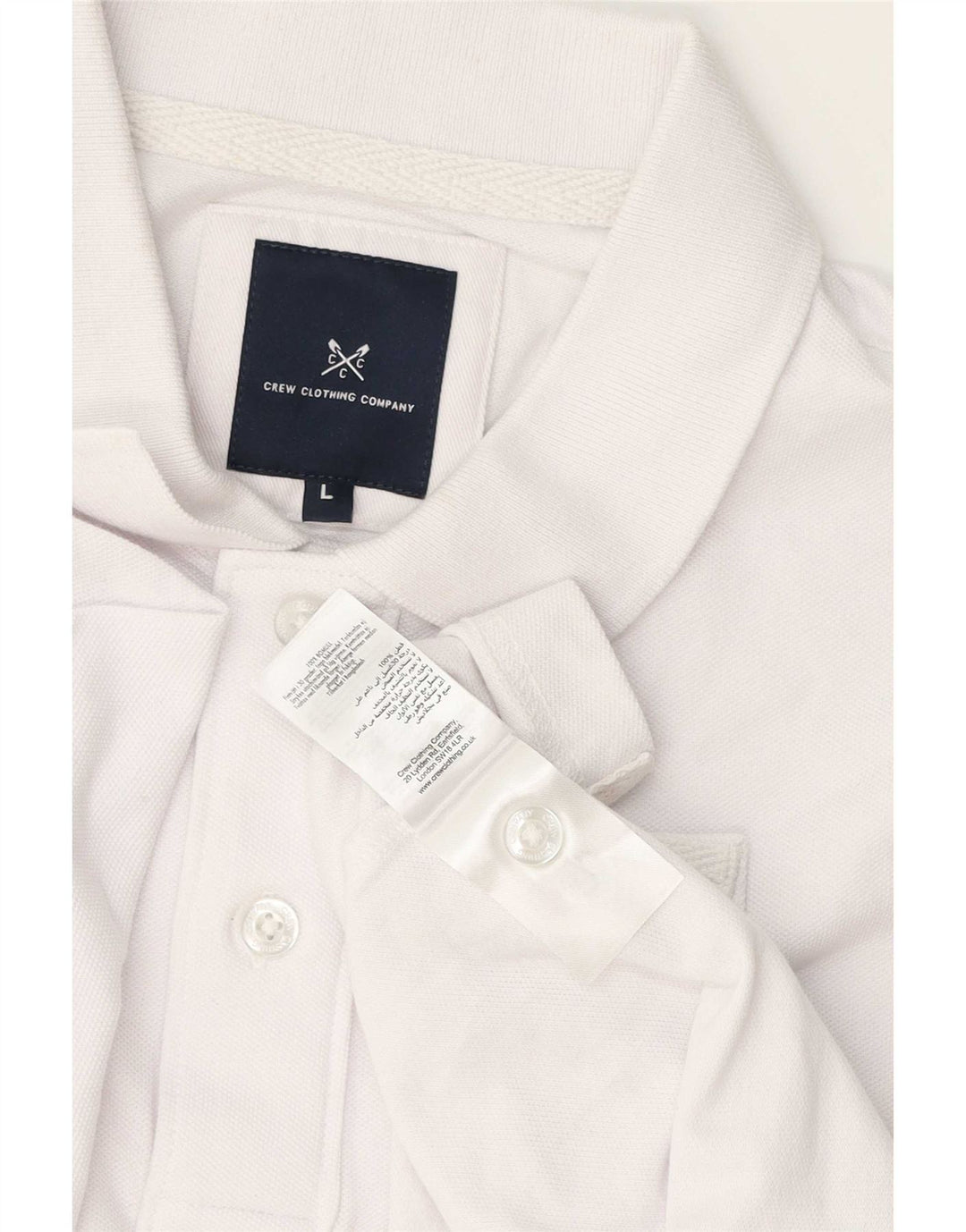 Crew Clothing Herren-Poloshirt, groß, aus weißer Baumwolle
