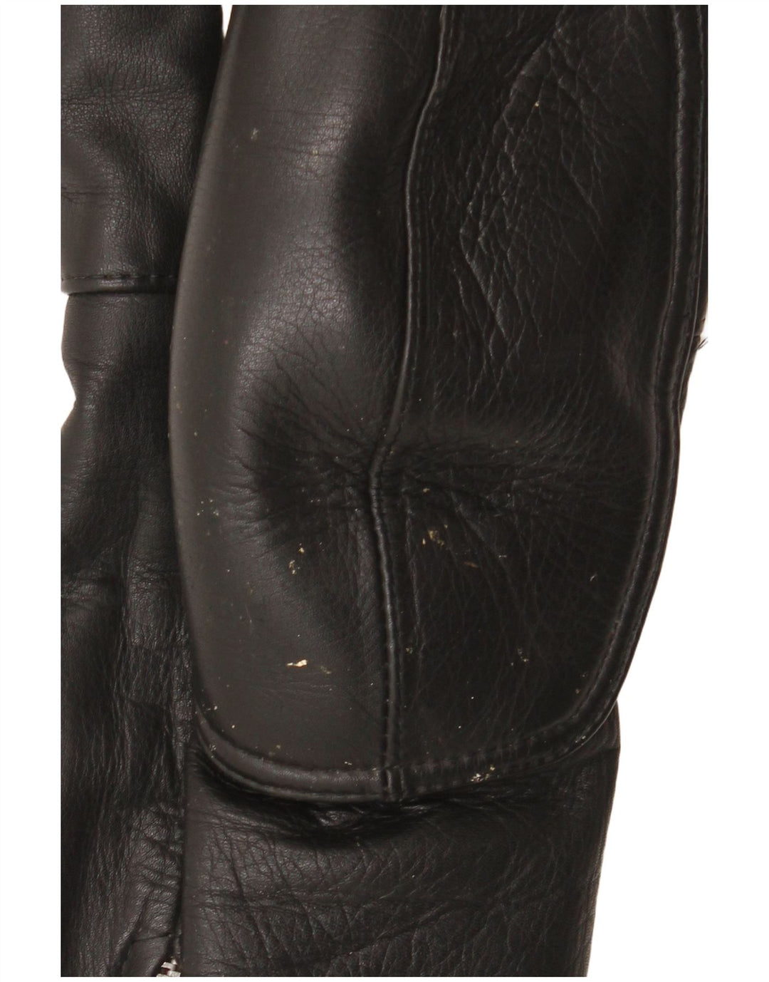 Vintage Herren-Leder-Bikerhose W34 L30 Schwarzer Farbblock