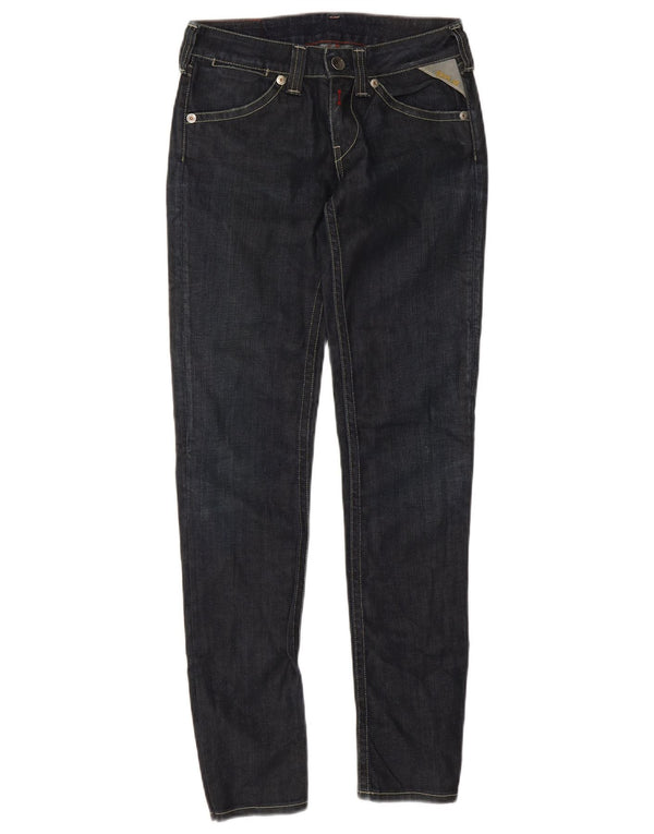 Replay Womens Skinny Jeans W27 L32 Navy Blue Cotton