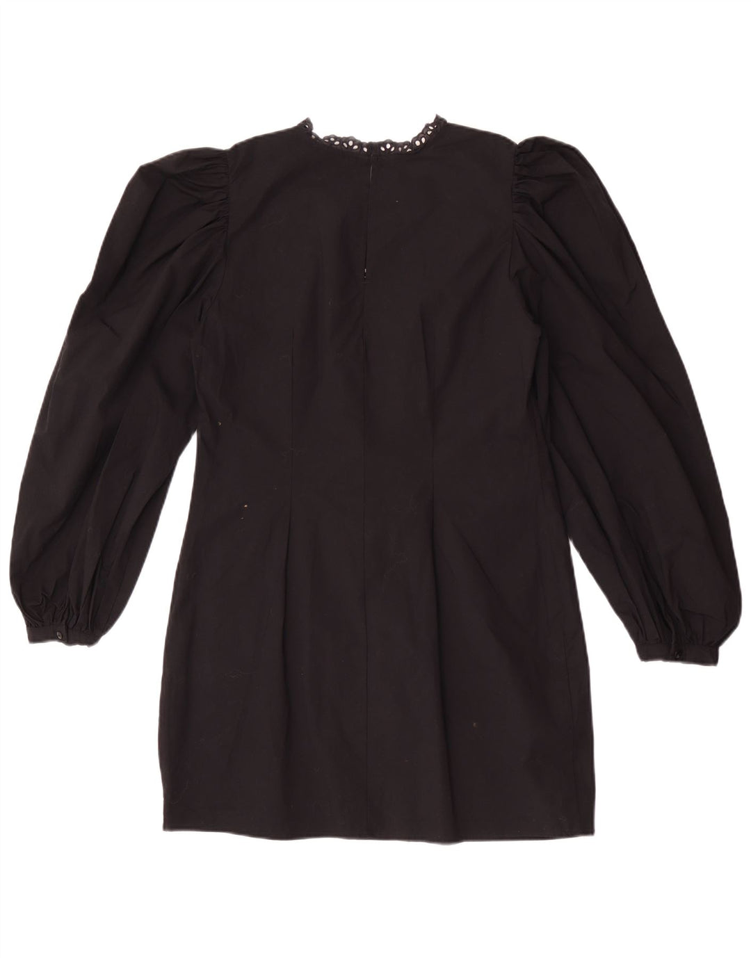 Zara Damen Langarm-Etuikleid UK 14 Large Schwarz