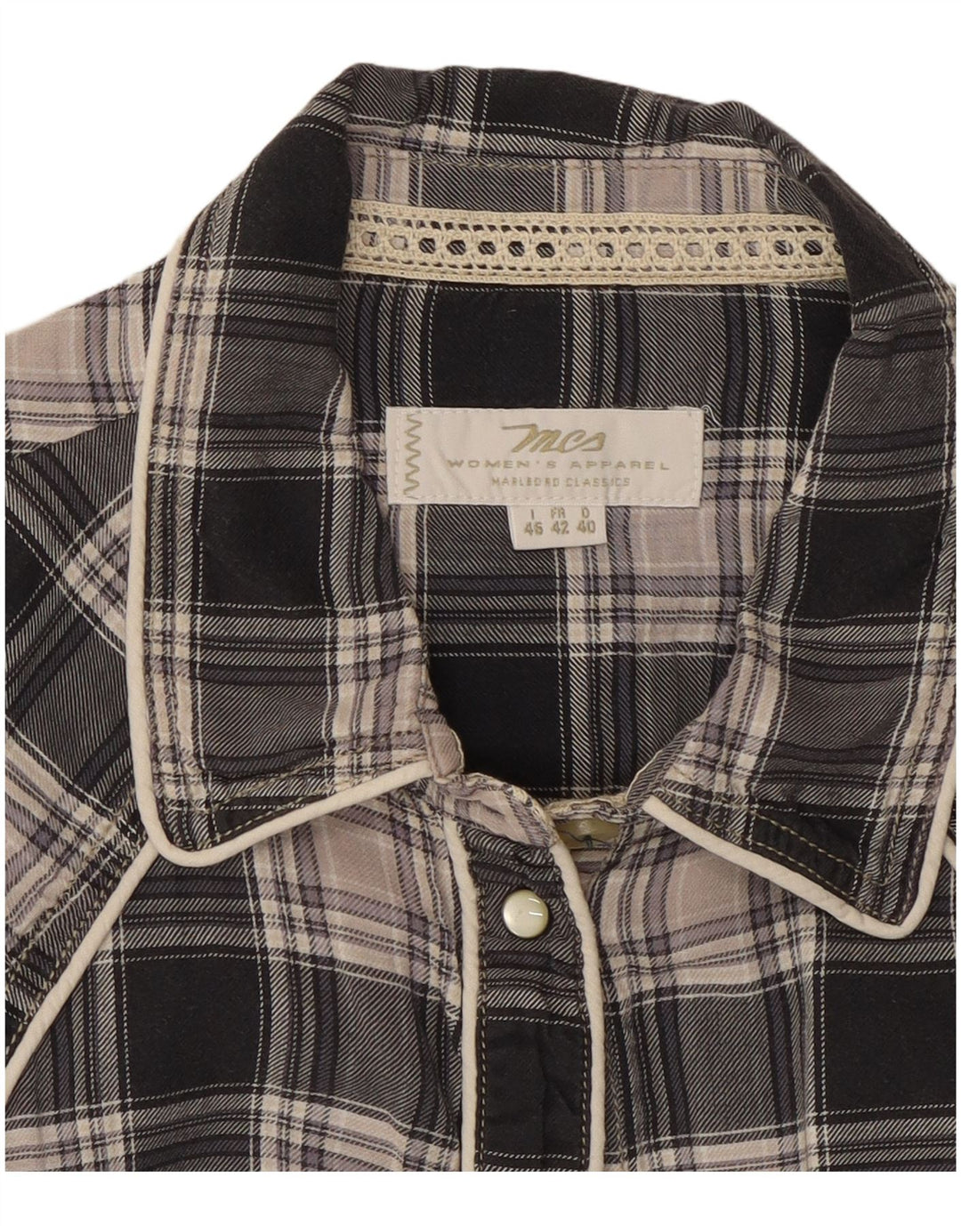 Marlboro Classics Damenhemd IT 46 Large Black Check